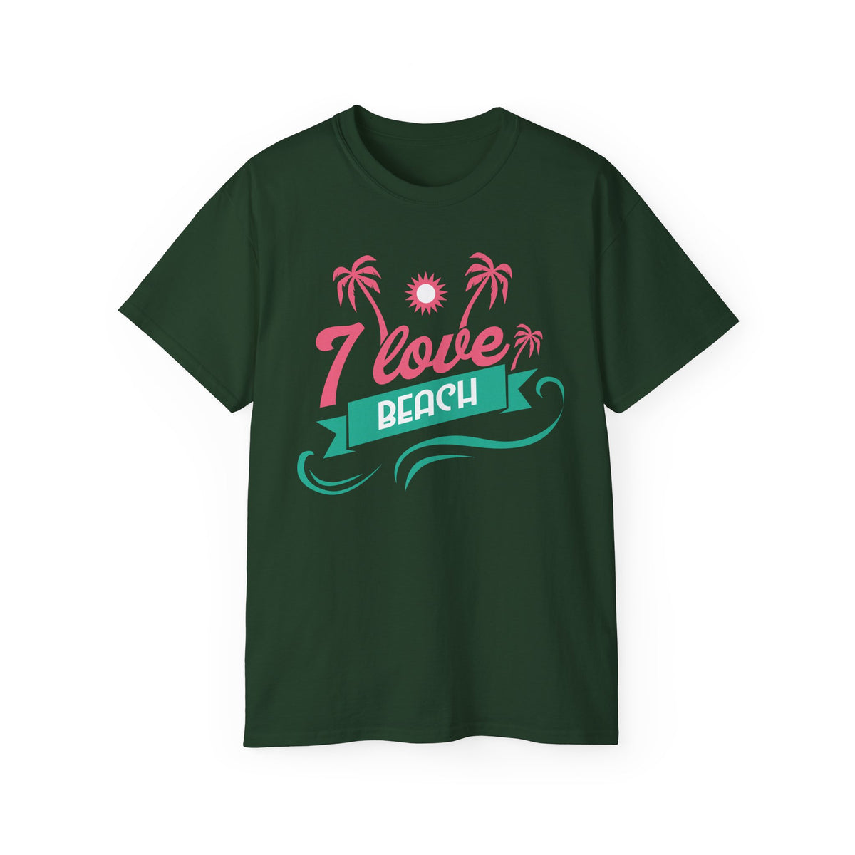 I Love Beach T-Shirt | Palm Trees Sun Waves Graphic Tee