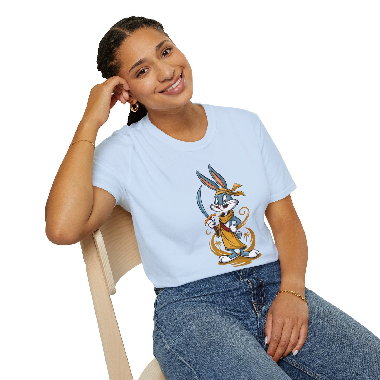 Bugs Bunny T Shirt Unisex Short Sleeve Cartoon Graphic Animation Gildan Softstyle 64000
