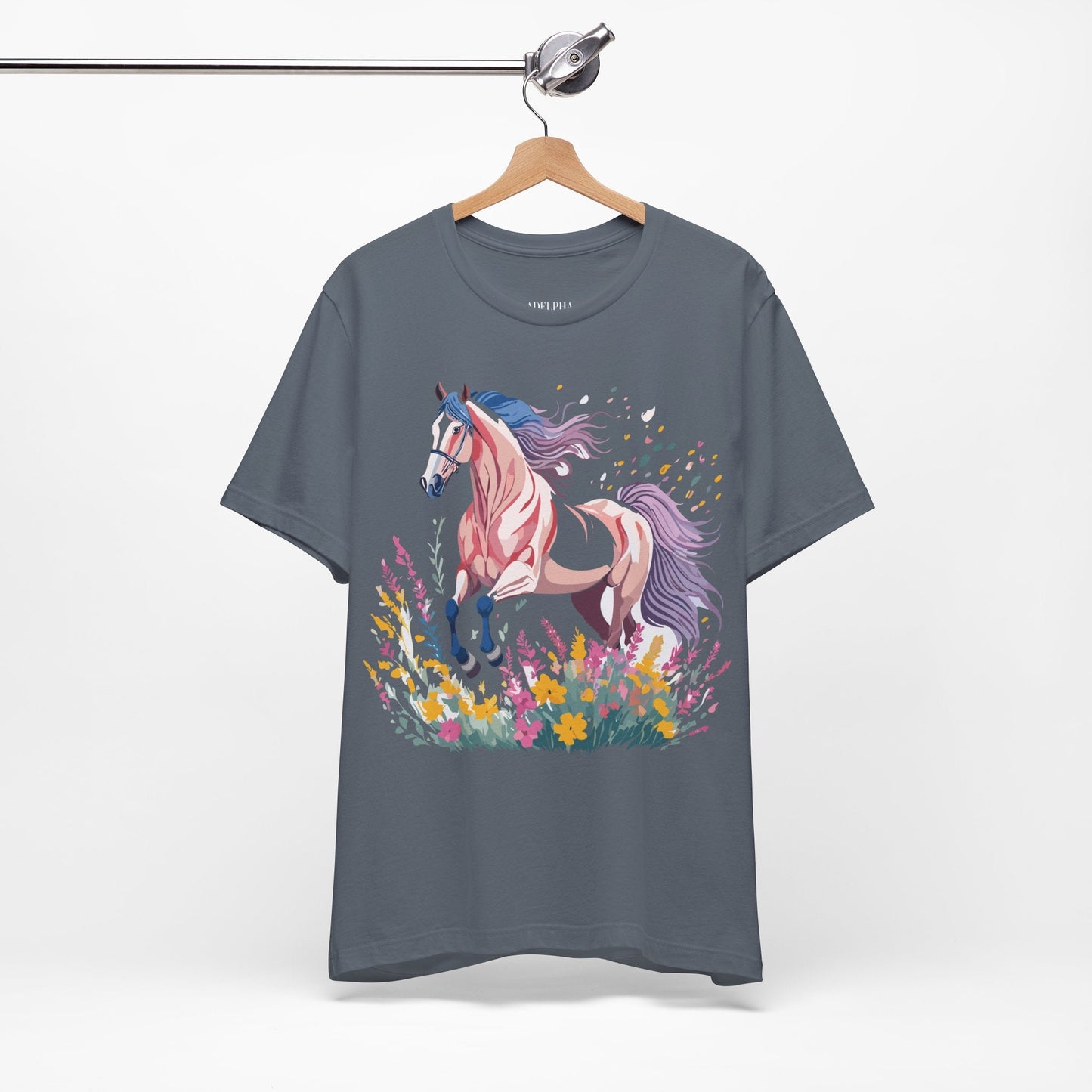 Horse Graphic Tee Unisex Short Sleeve Jersey Shirt Adelpha Vintage Inspired Art Collection