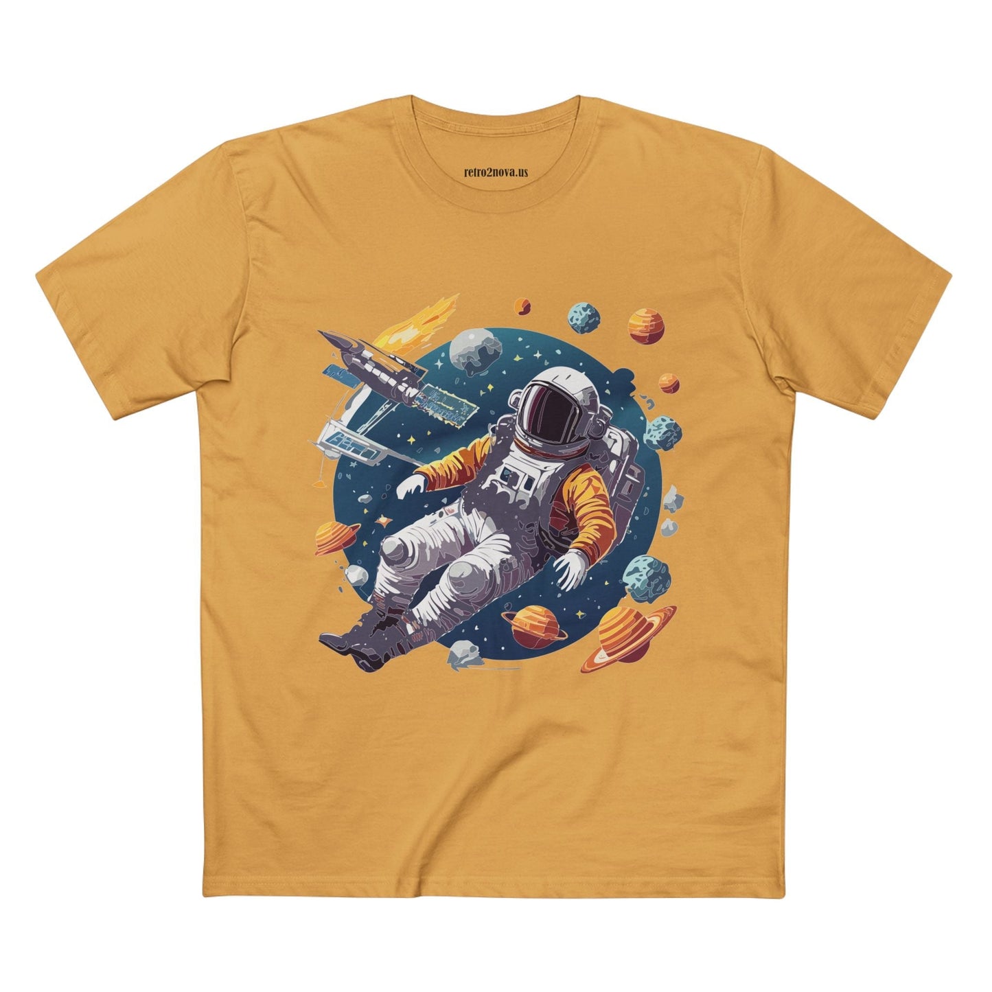 Cosmos Astronaut Shirt Unisex Premium Cotton Tee With Original Art Design By Retro2Nova