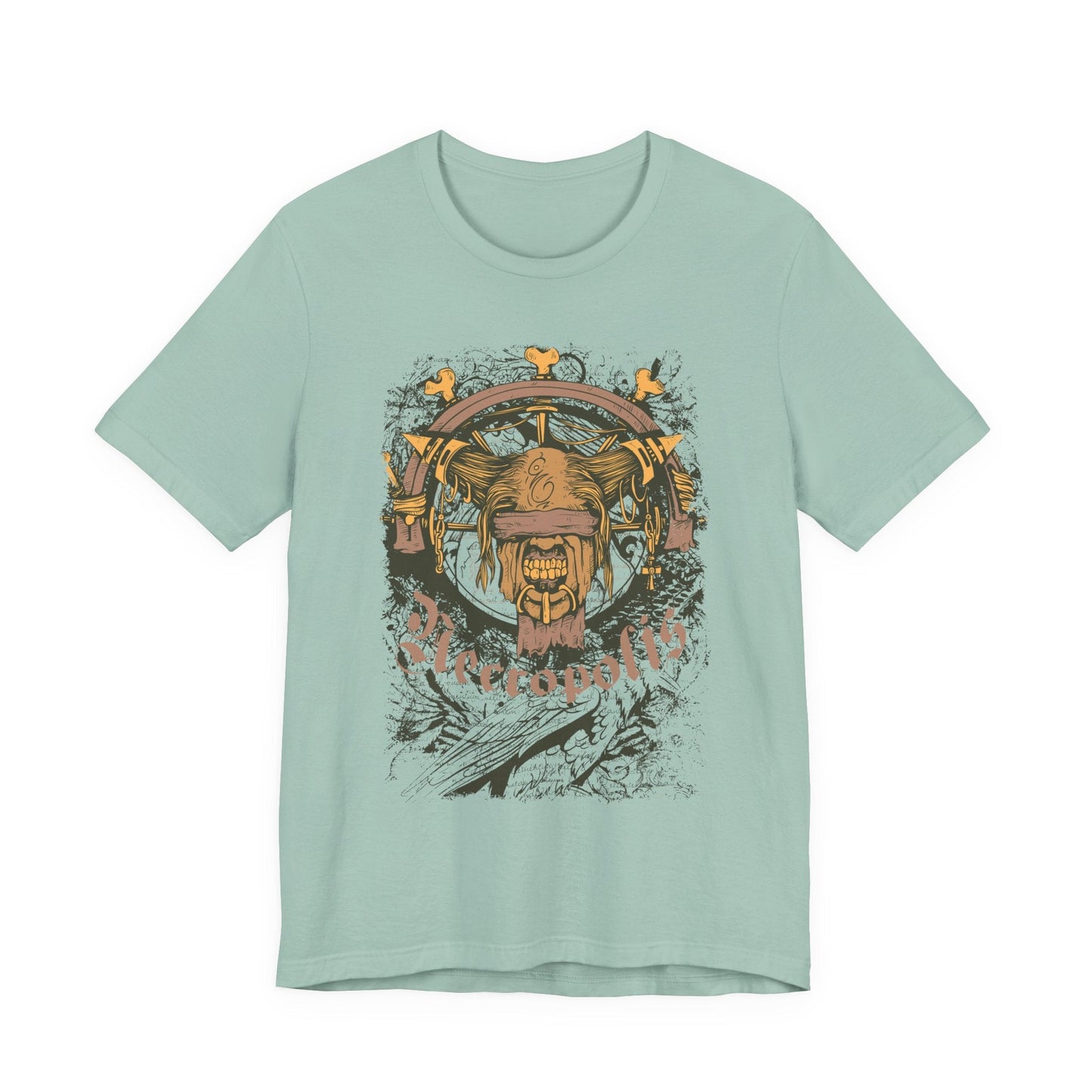 Skull Nordic Warrior Graphic Unisex Cotton T-Shirt r12