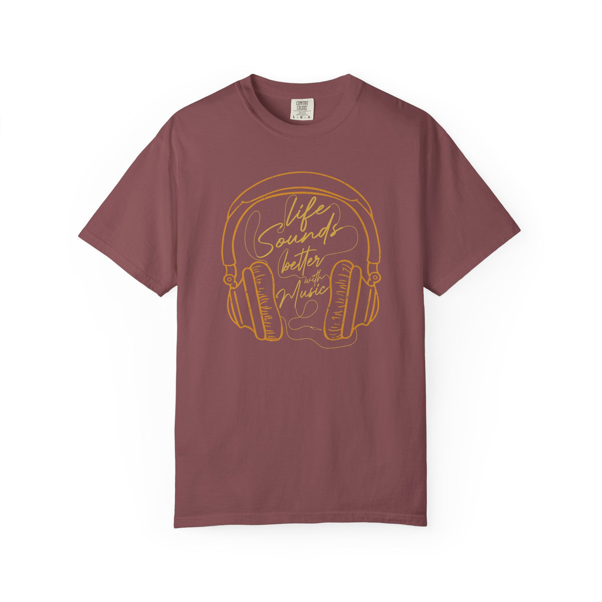 Life Sounds Better with Music T-shirt Headphones Graphic Unisex Cotton Tee Comfort Colors