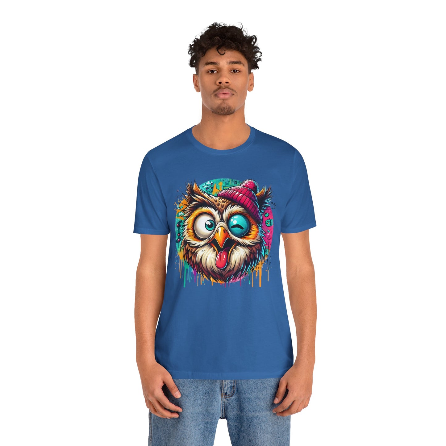 Colorful Owl Graphic Tee, Fun Owl Shirt, Funny Bird Shirt, Cute Cartoon Tees, Animal T-Shirt, Animal Tees, Art Design T-Shirt