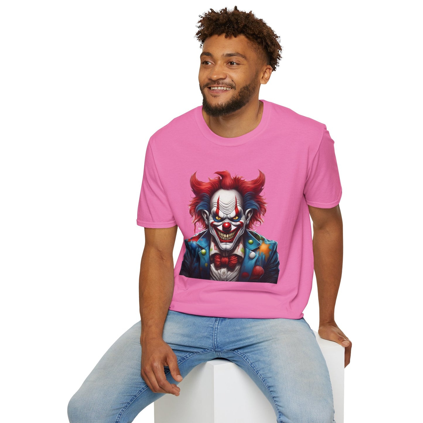 Unisex Clown Shirt With Funny Man Circus Print Tee Gildan Softstyle 64000 Classic Comfort Wear