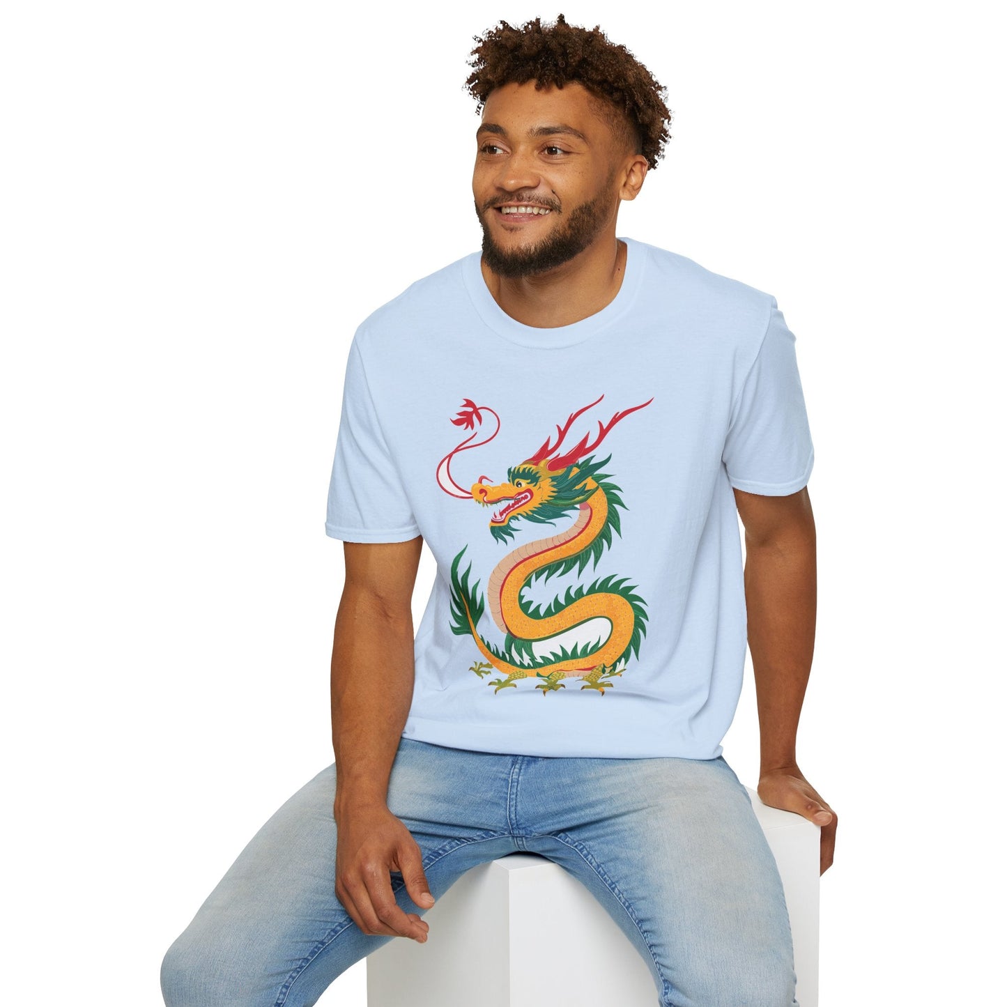 Dragon Graphic Unisex Cotton Softstyle Art Design Tee With Animals 7