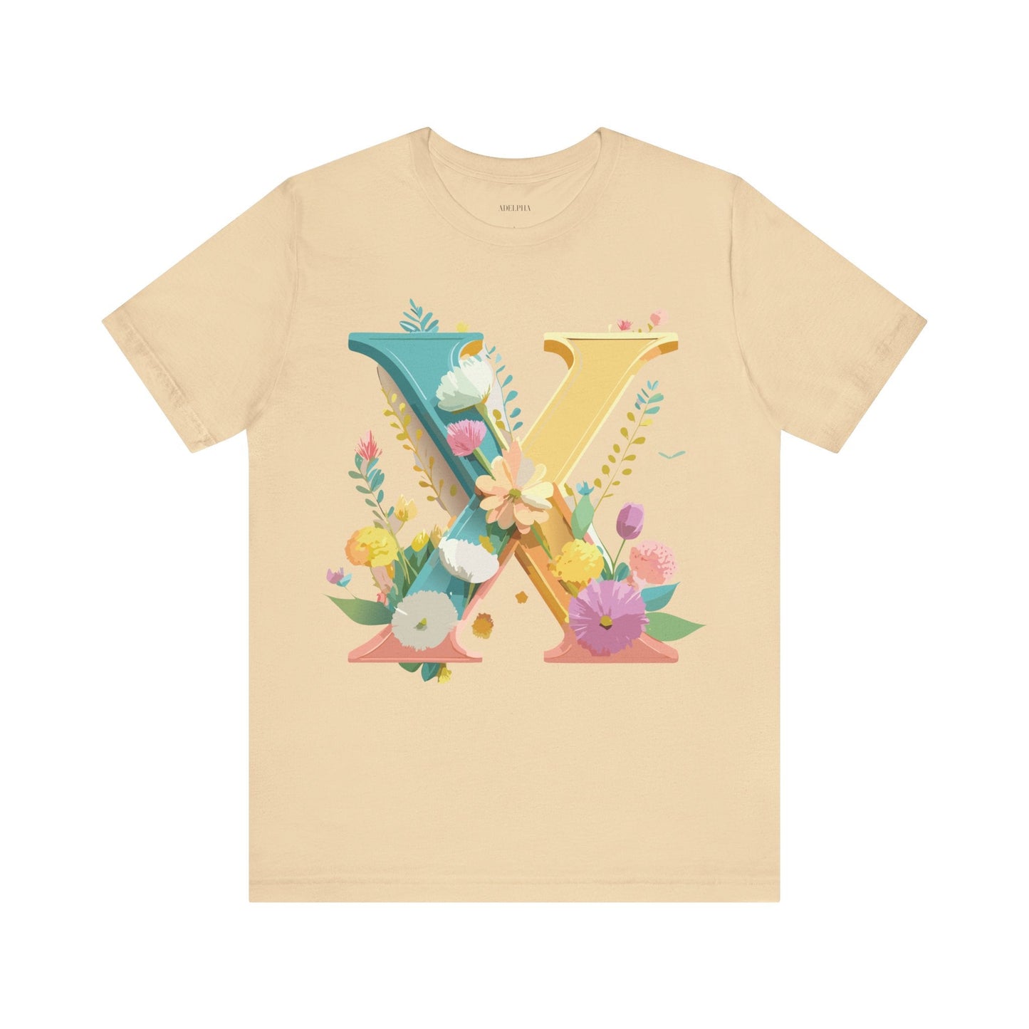 Letter X Shirt Unisex Graphic Tee Premium Vintage Inspired Adelpha Artwork Short Sleeve