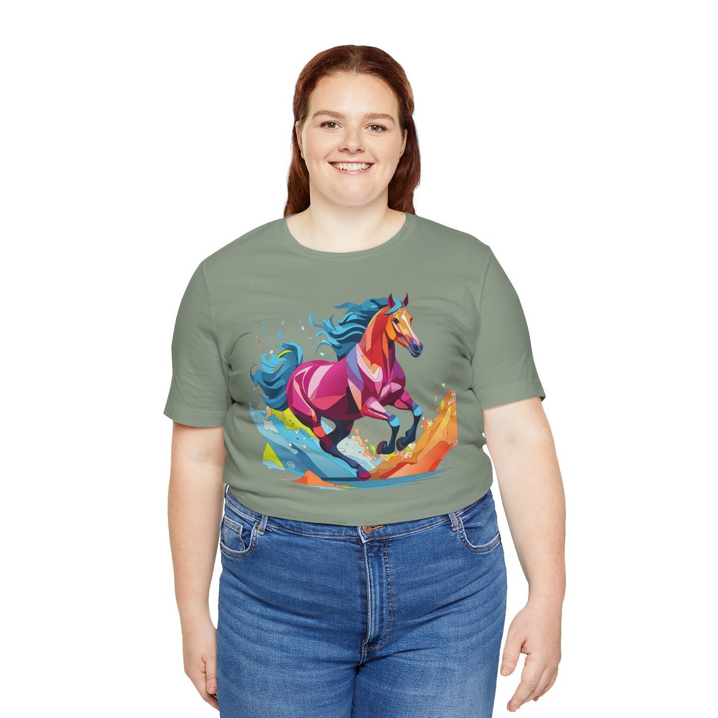 Unisex Animal Tee Shirt With Wild Animals Art Design Short Sleeve Casual Wear Everyday