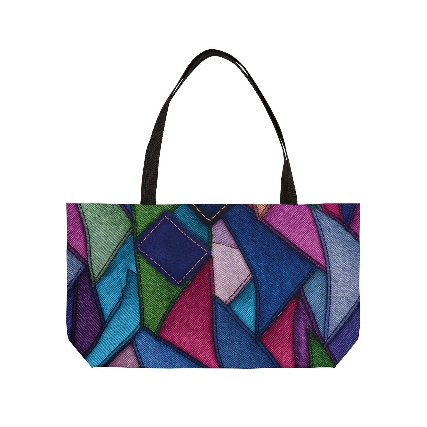 Denim Print Yoga Bag High-Quality 100% Spun Polyester 24x13 Canvas Gym Bag 33-2