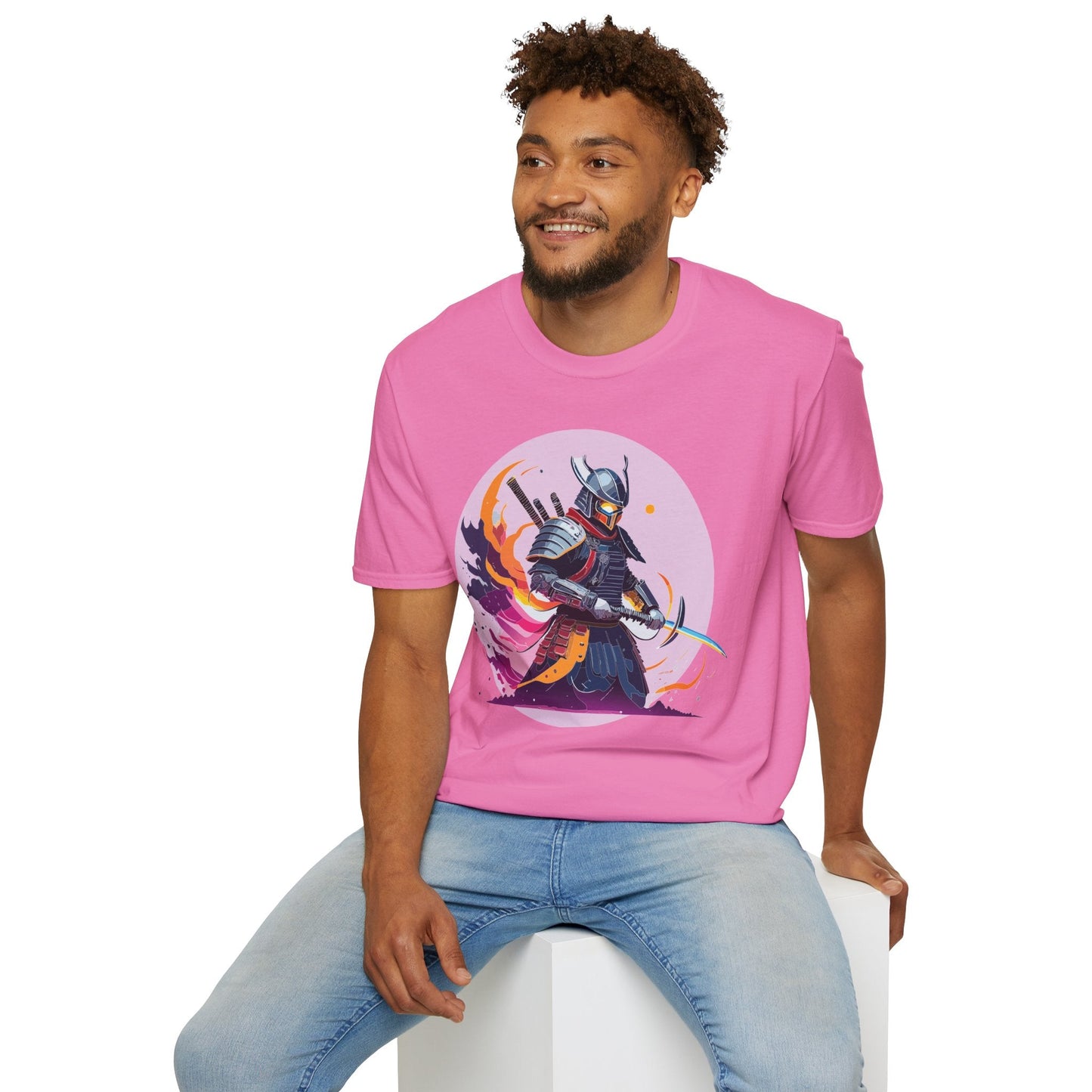Samurai Shirt Unisex Short Sleeve Tee With Samurai Print Softstyle Gildan 64000 Ring Spun Cotton