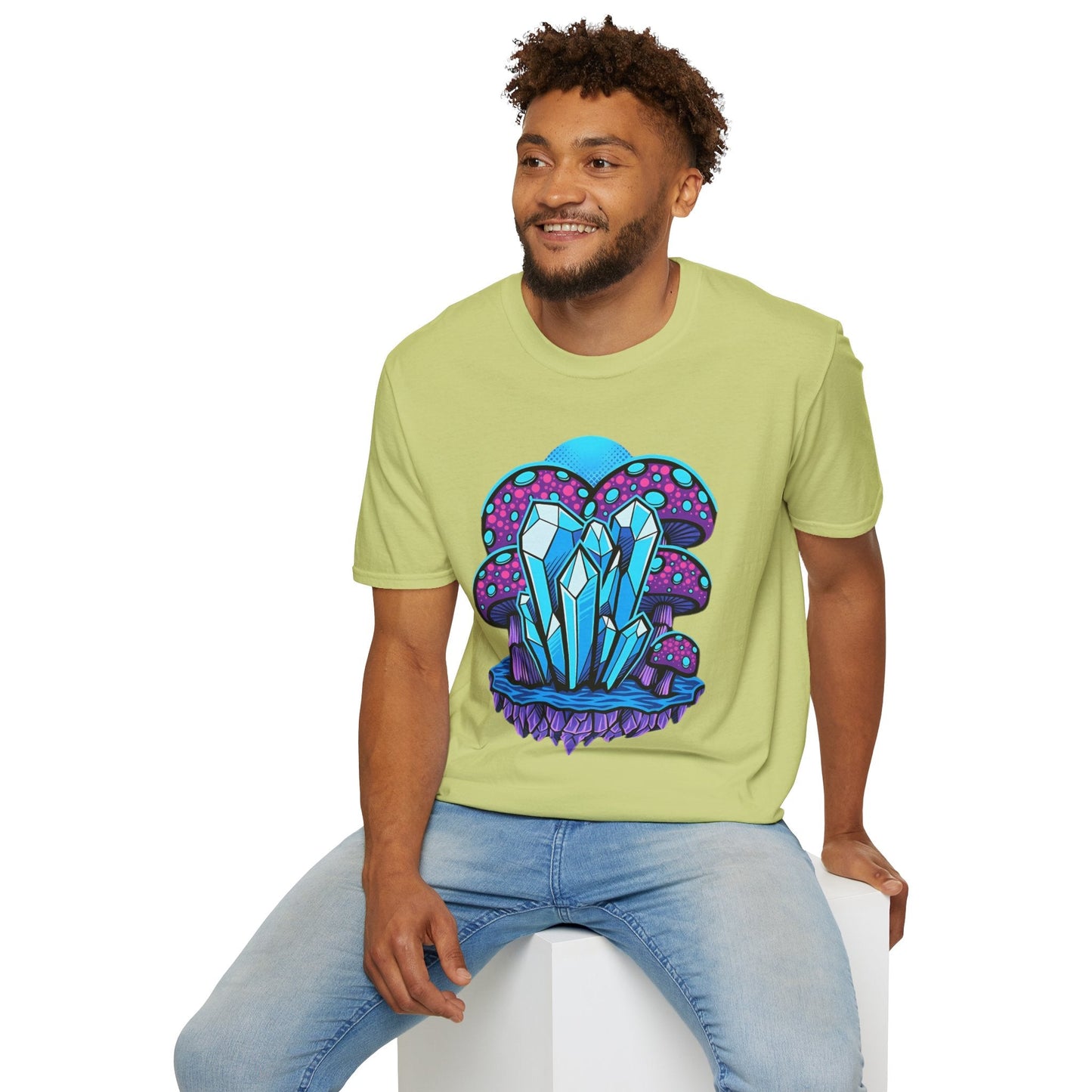 Mashroom Tee Shirt Softstyle Gildan 64000 100 Percent Ring Spun Cotton Breathable Funny Fungus