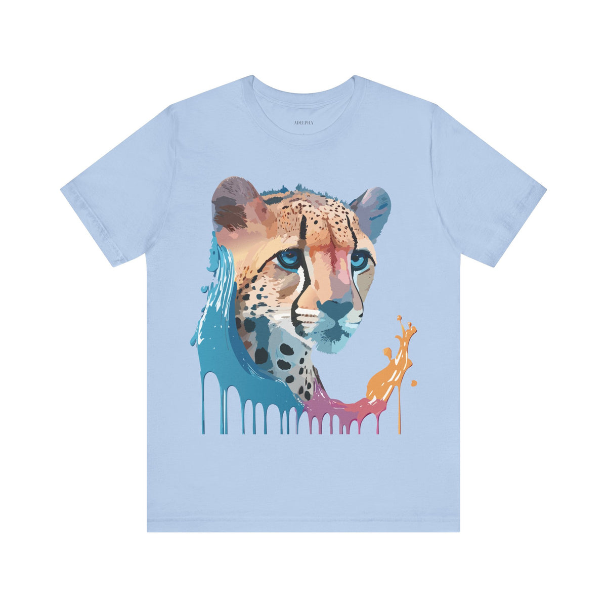 Cheetah Graphic Unisex Cotton Bella+Canvas Tee with Art Animal Design e3