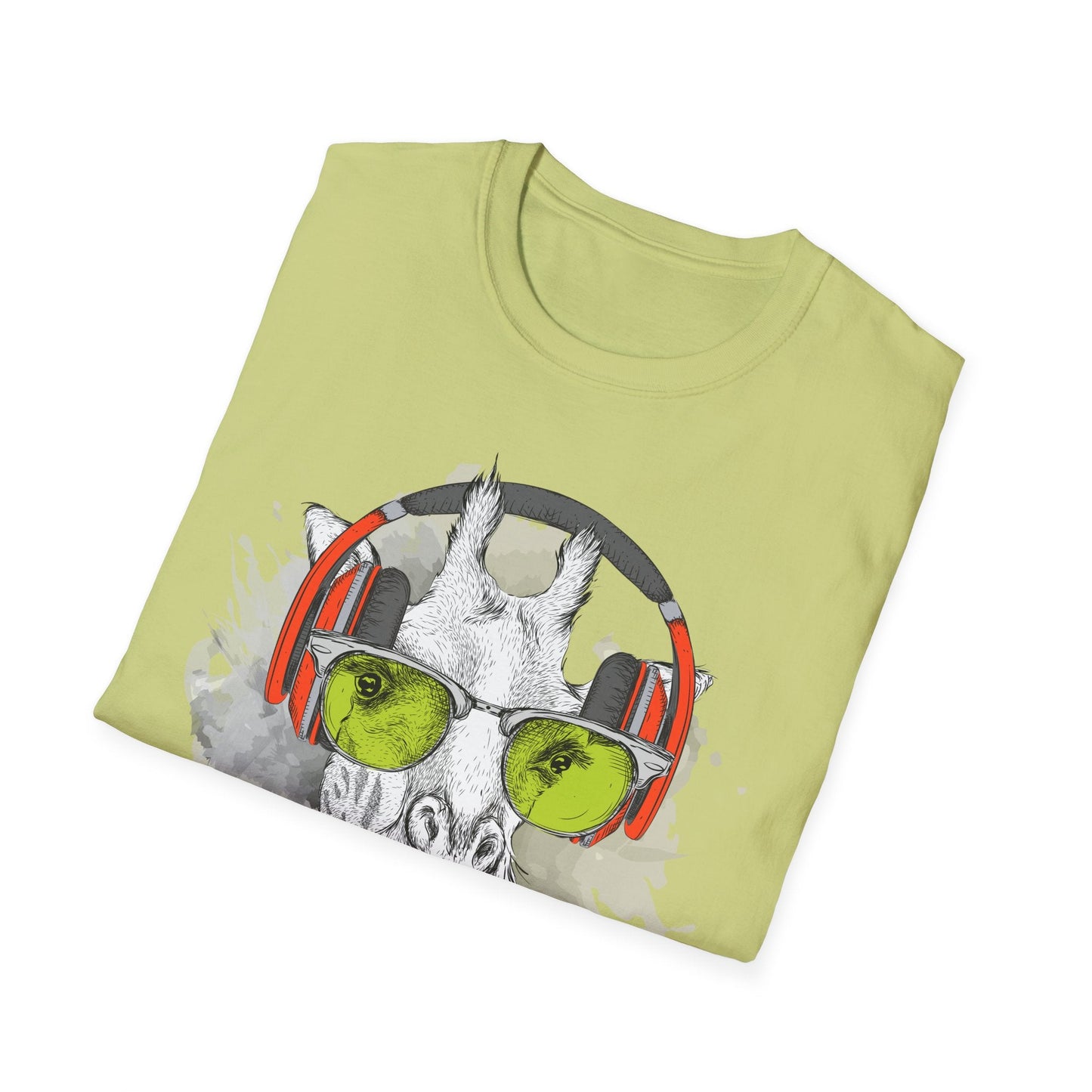 I Love Music Animals Shirt With Headphones Unisex Gildan Softstyle 100 Percent Ring Spun Cotton Tee