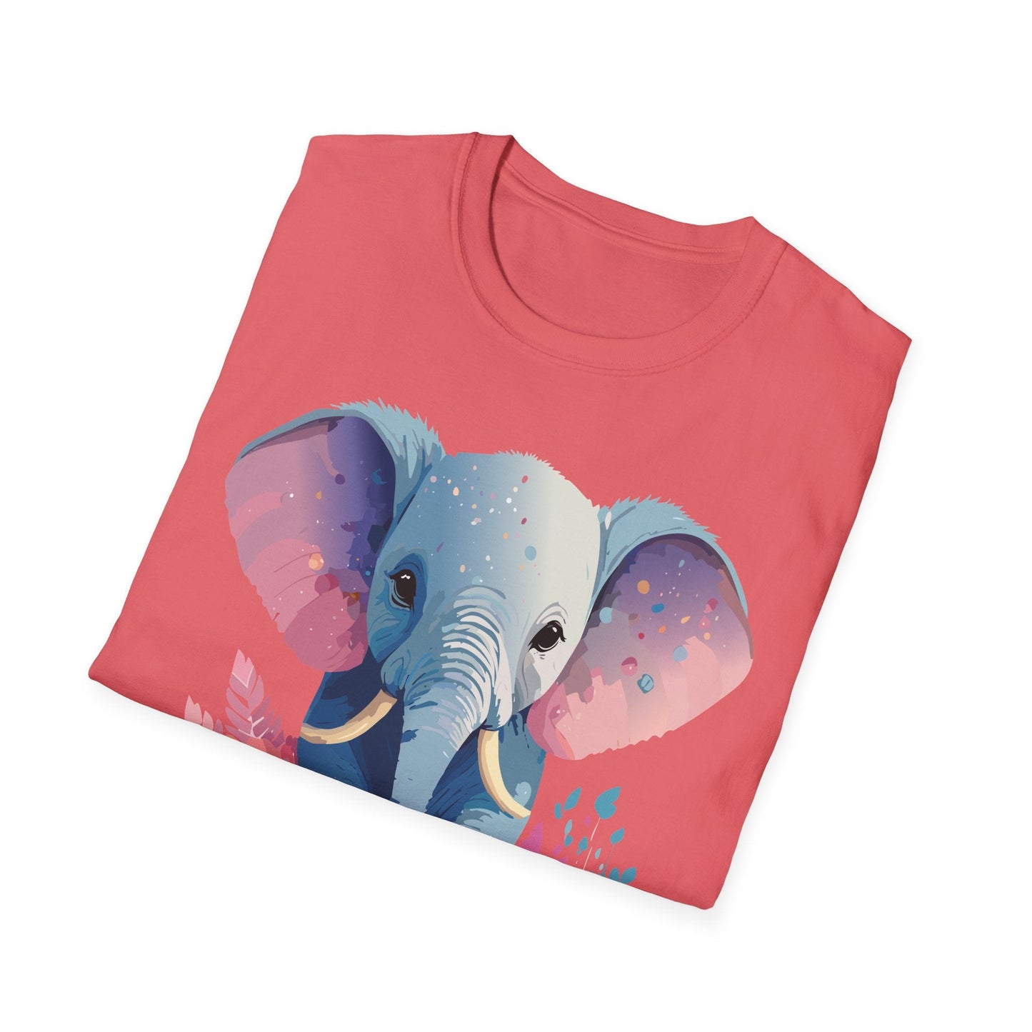 Elephant T Shirt For Adults Unisex Gildan Softstyle 64000 100 Percent Ring Spun Cotton Tee