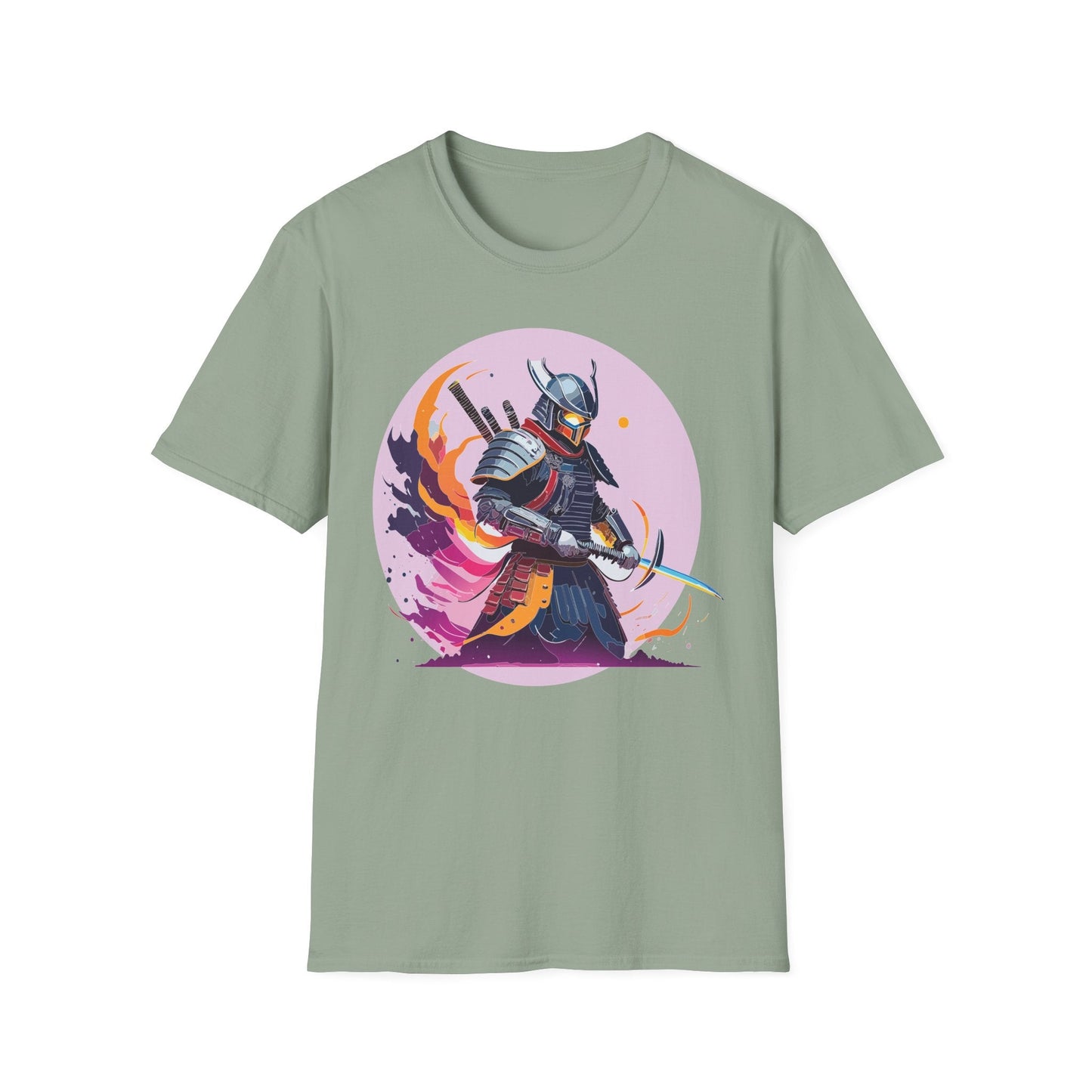 Samurai Shirt Unisex Short Sleeve Tee With Samurai Print Softstyle Gildan 64000 Ring Spun Cotton