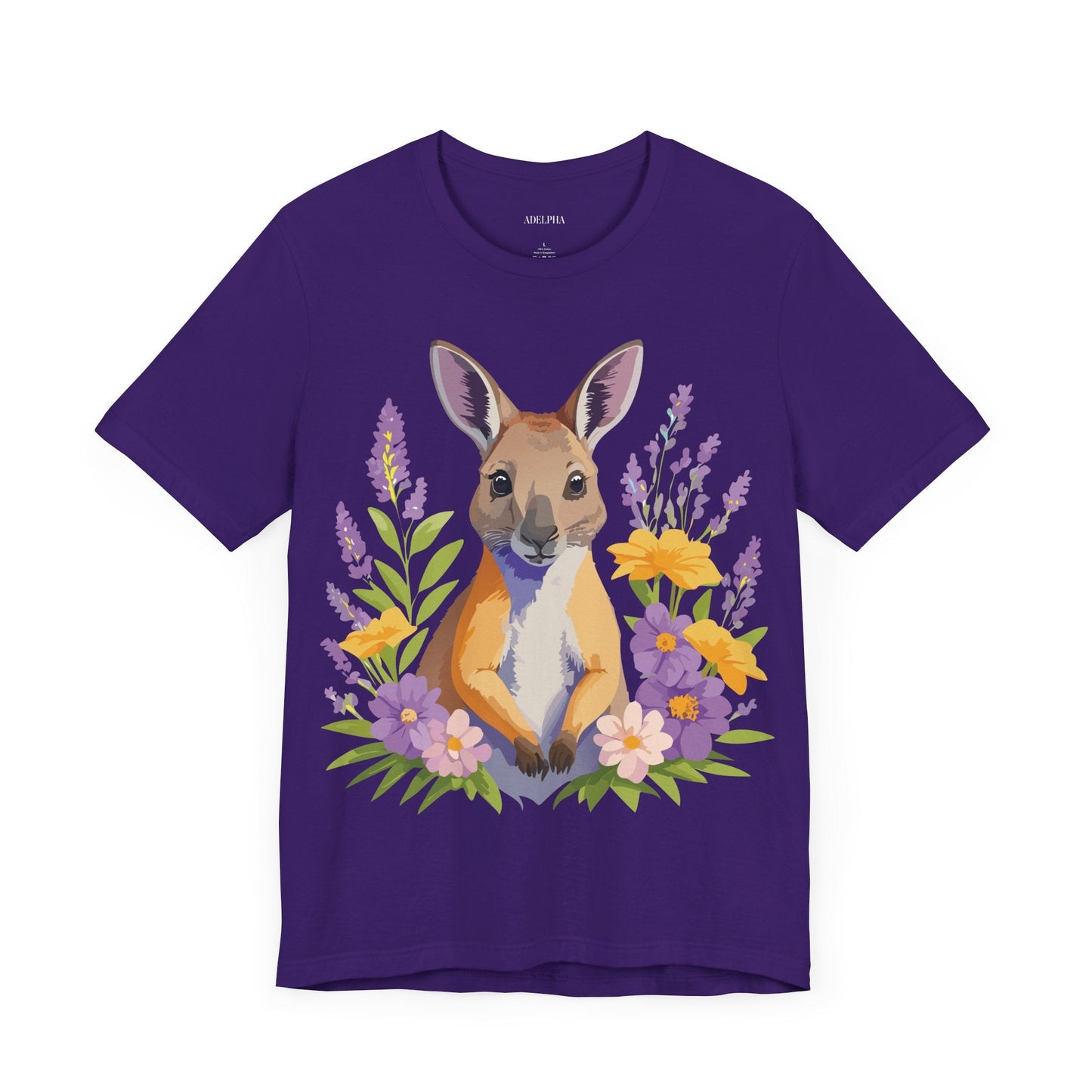 Adelpha Vintage Inspired Graphic Tee Kangaroo Artwork Unisex Jersey Short Sleeve T Shirt