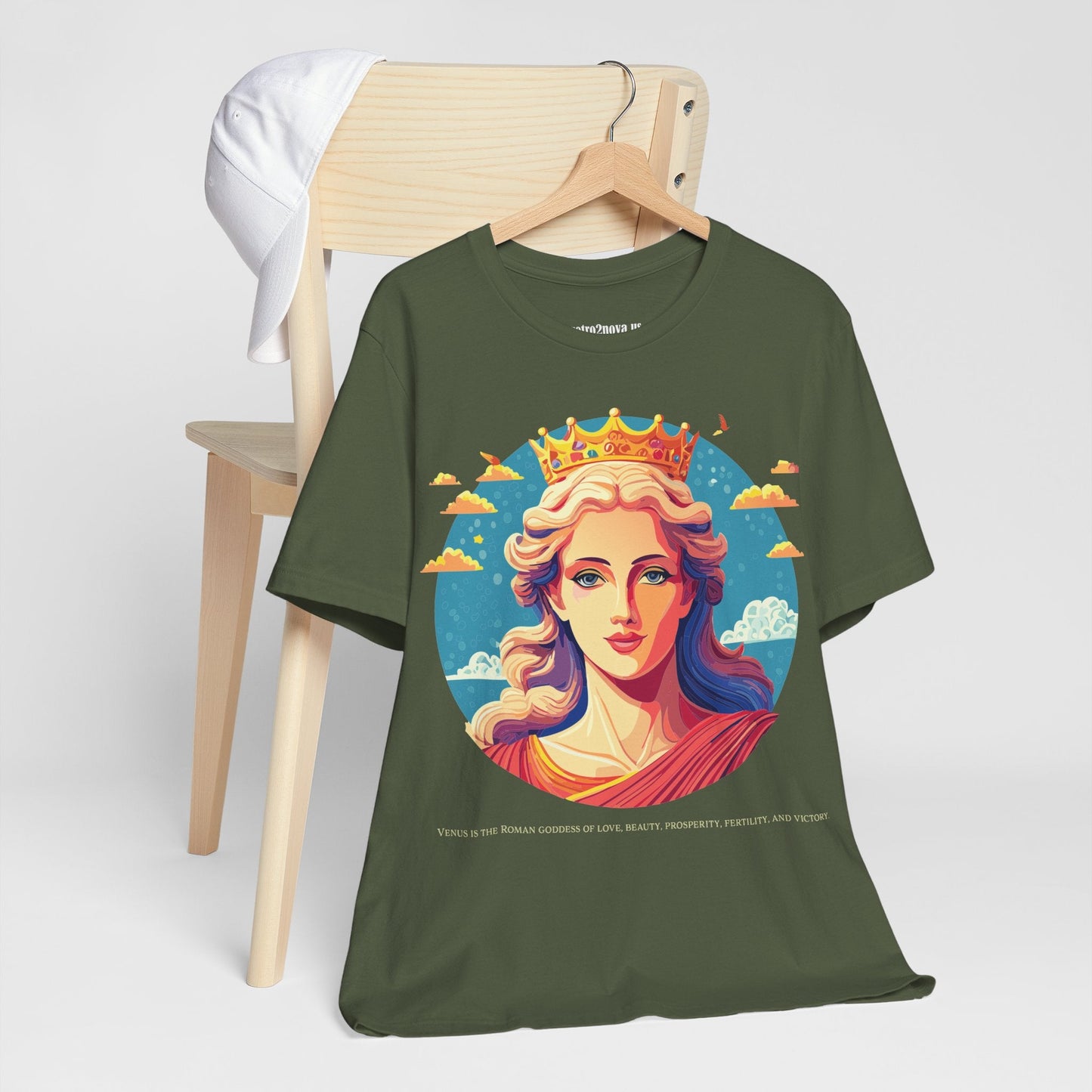Goddess Venus Graphic Tee Unisex Cotton Short Sleeve Shirt With Original Retro2Nova Artwork