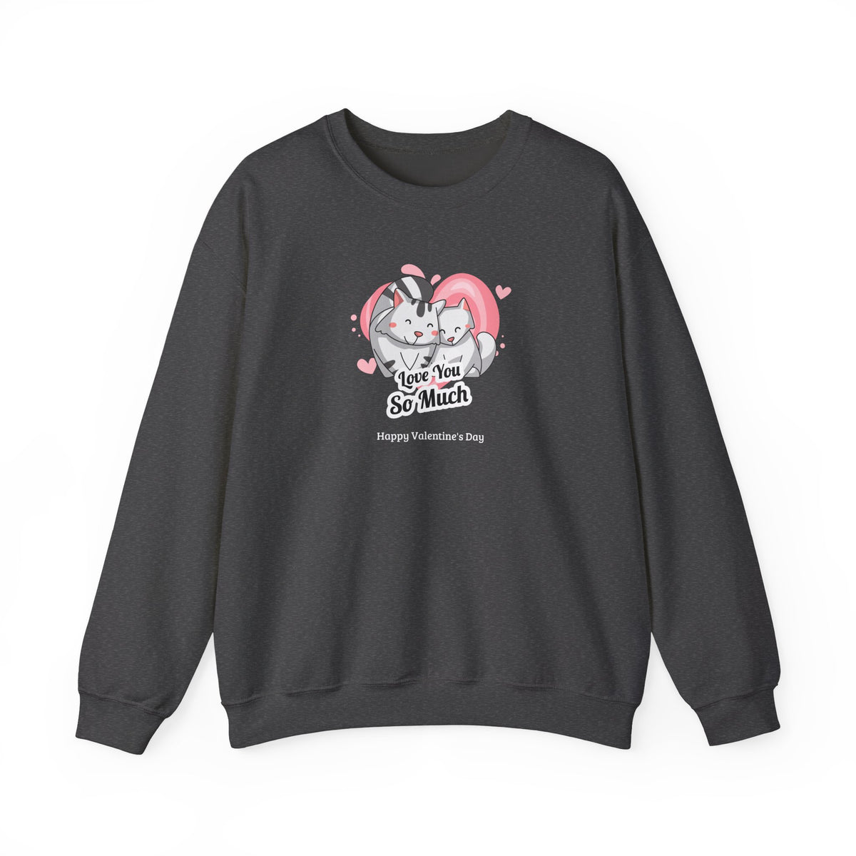 Cat Graphic Valentine's Day Sweatshirt Unisex 50/50 Cotton-Poly Animal Sweatshirt w12