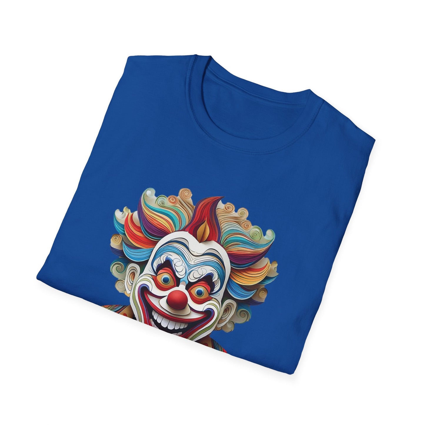 Graphic Clown Themed Unisex Softstyle Tee Funny Man Circus Scary Man Gildan 64000