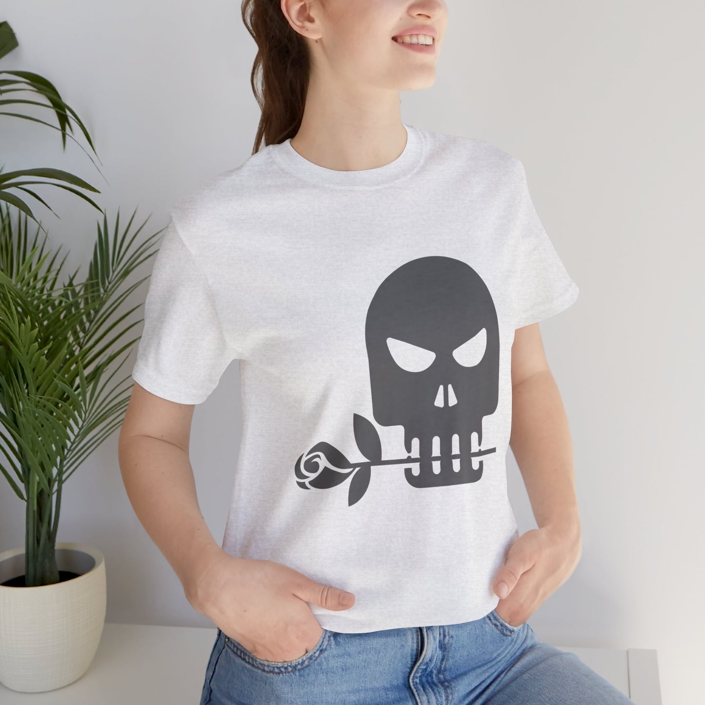 Unisex Cotton Tee Shirt with Skull