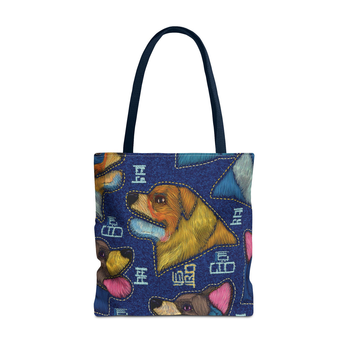 Denim Fabric Imitation Print Unisex Canvas Bag Poly Spun 3 Sizes Tote Bag 191-10