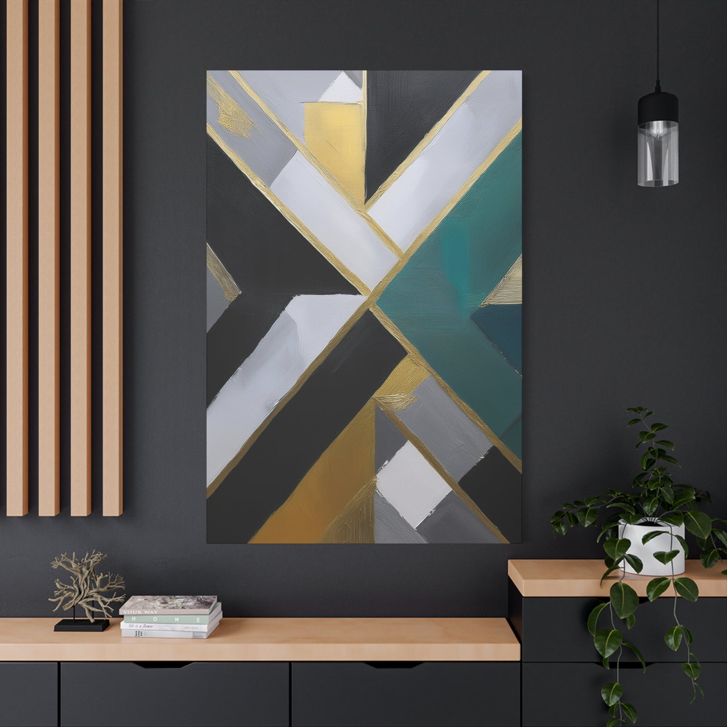 Abstract Geometric Painting Print Canvas 20x24,20x30,24x30 24x32,24x36,30x40 32x48,36x48,40x60 Pine-Wood Inner Frame ABS-76