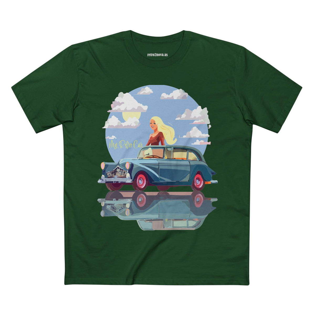 Retro Car Vintage Graphic Tee Staple Unisex 100 Cotton Tee Shirt - RC-12