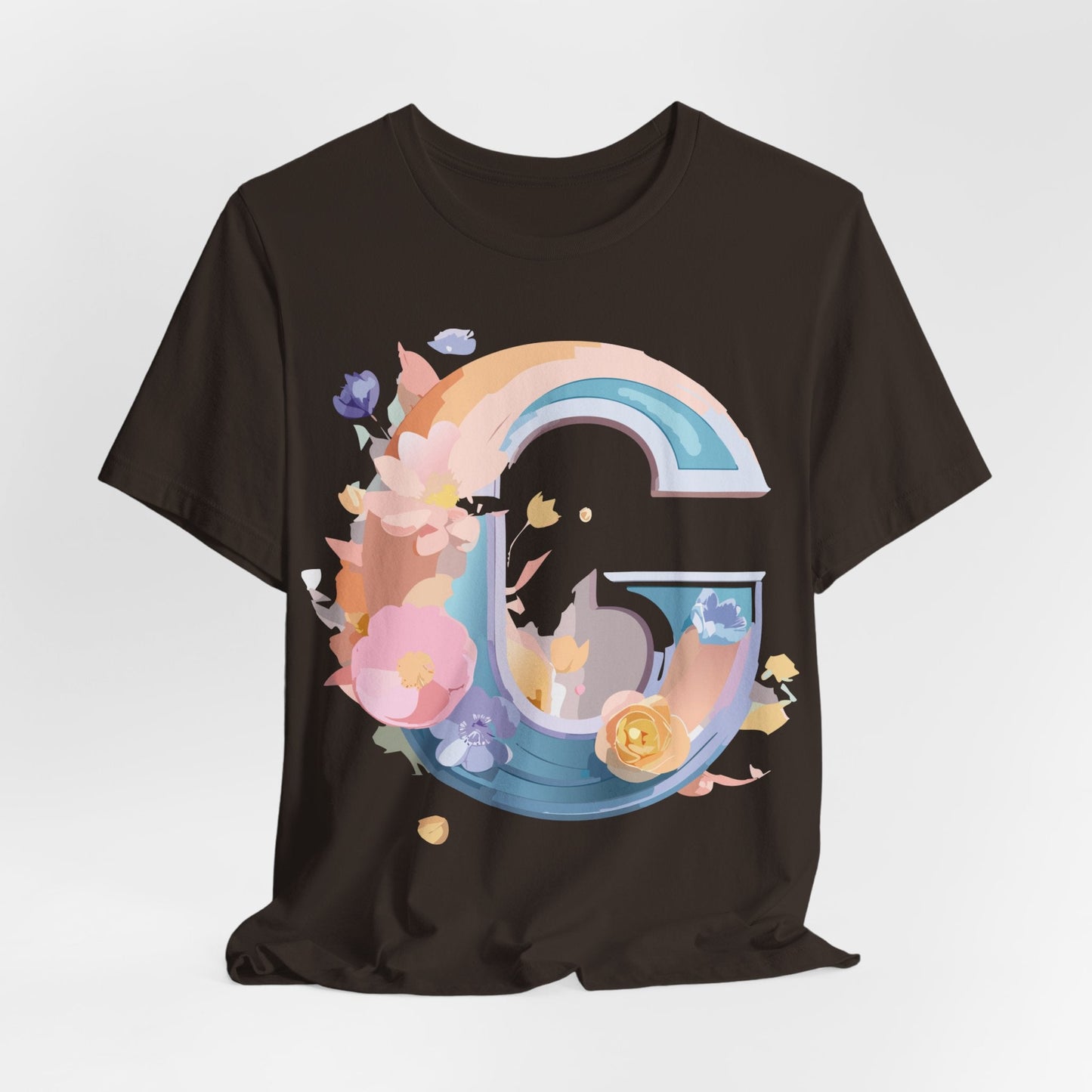 Letter G Shirt Graphic Tee Unisex Short Sleeve Vintage Inspired Artwork Adelpha Print