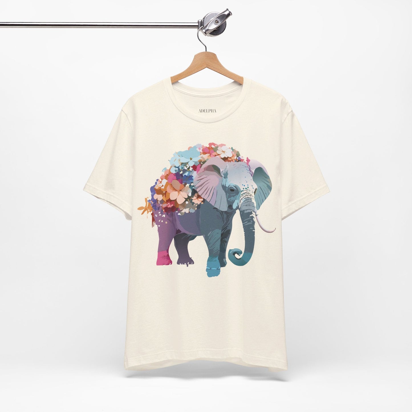 Adelpha Elephant Graphic Tee Unisex Short Sleeve Vintage Inspired Art Design Collection
