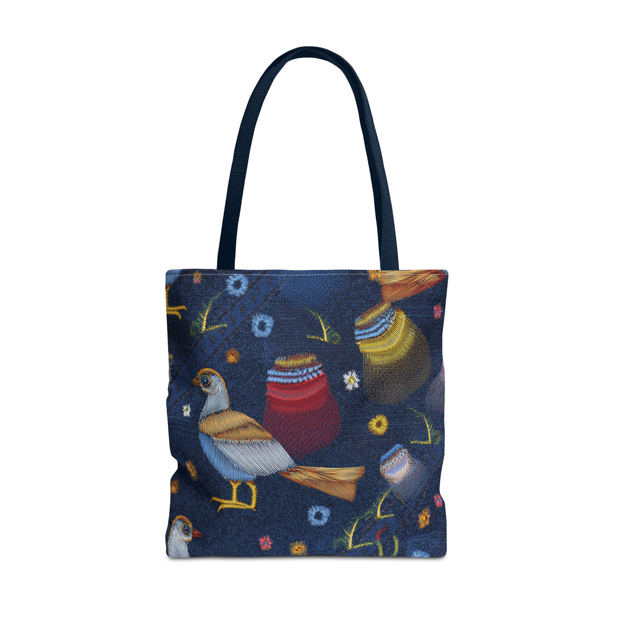 Denim Fabric Imitation Print Unisex Canvas Bag Poly Spun 3 Sizes Tote Bag 194-3