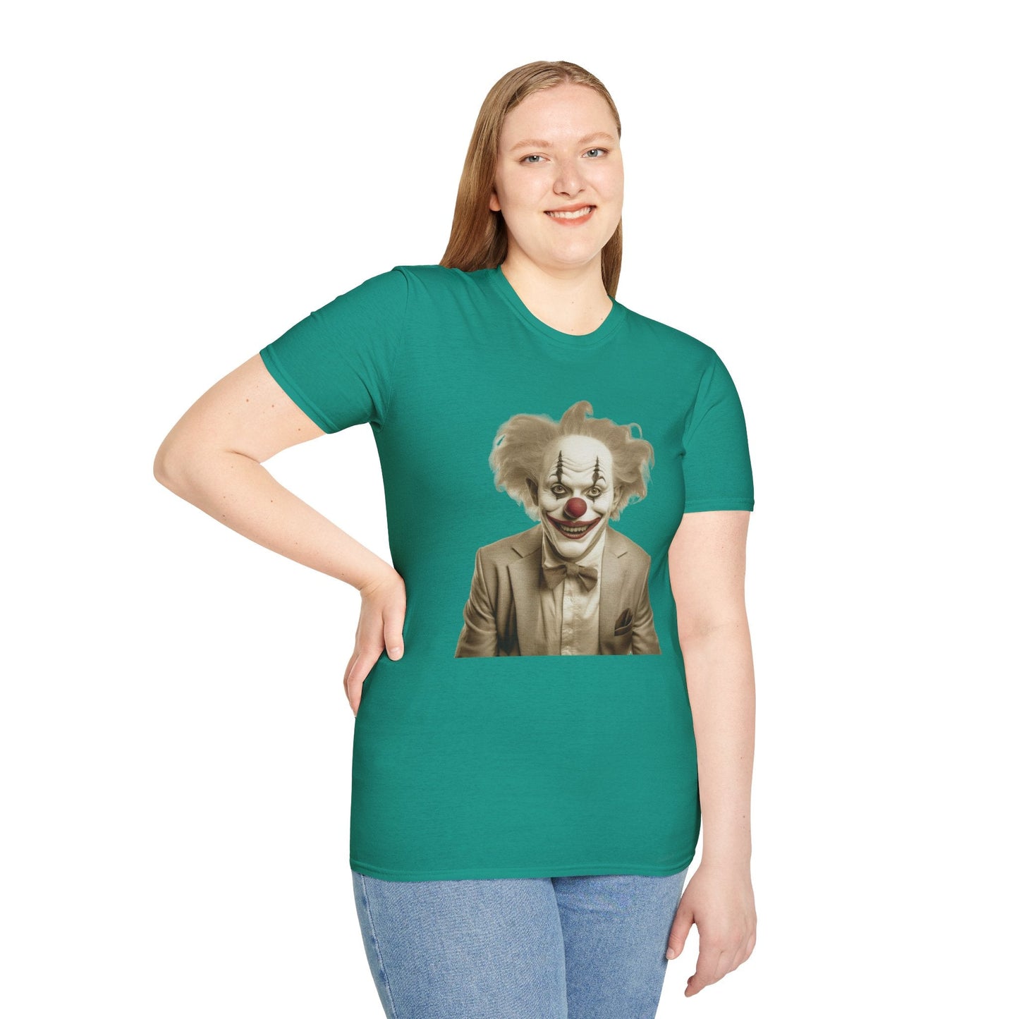 Unisex Clown Shirt Funny Man Circus Tee Softstyle 64000 Cotton Gildan Tee Lightweight Breathable