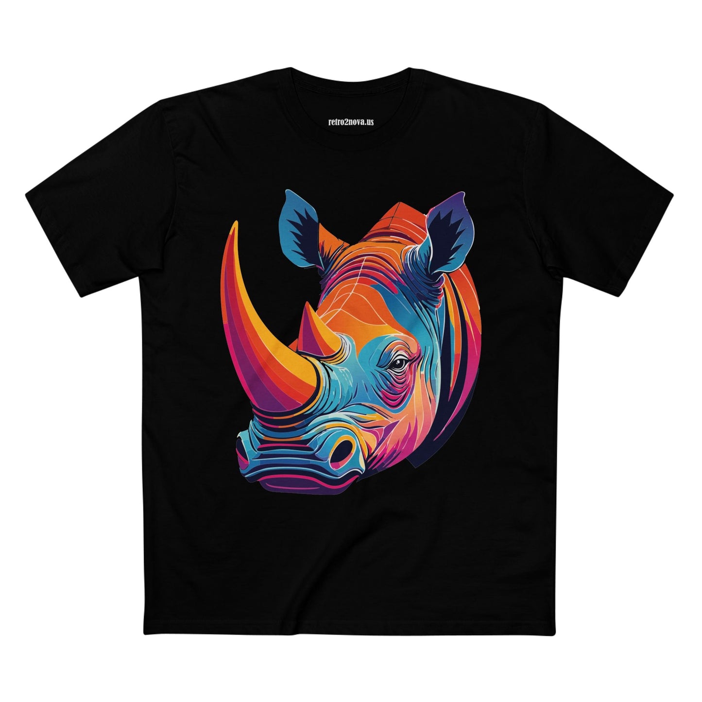Rhino Shirt Unisex Premium Cotton Tee With Original Art Design From Retro2Nova Art Collection For Everyday Comfort