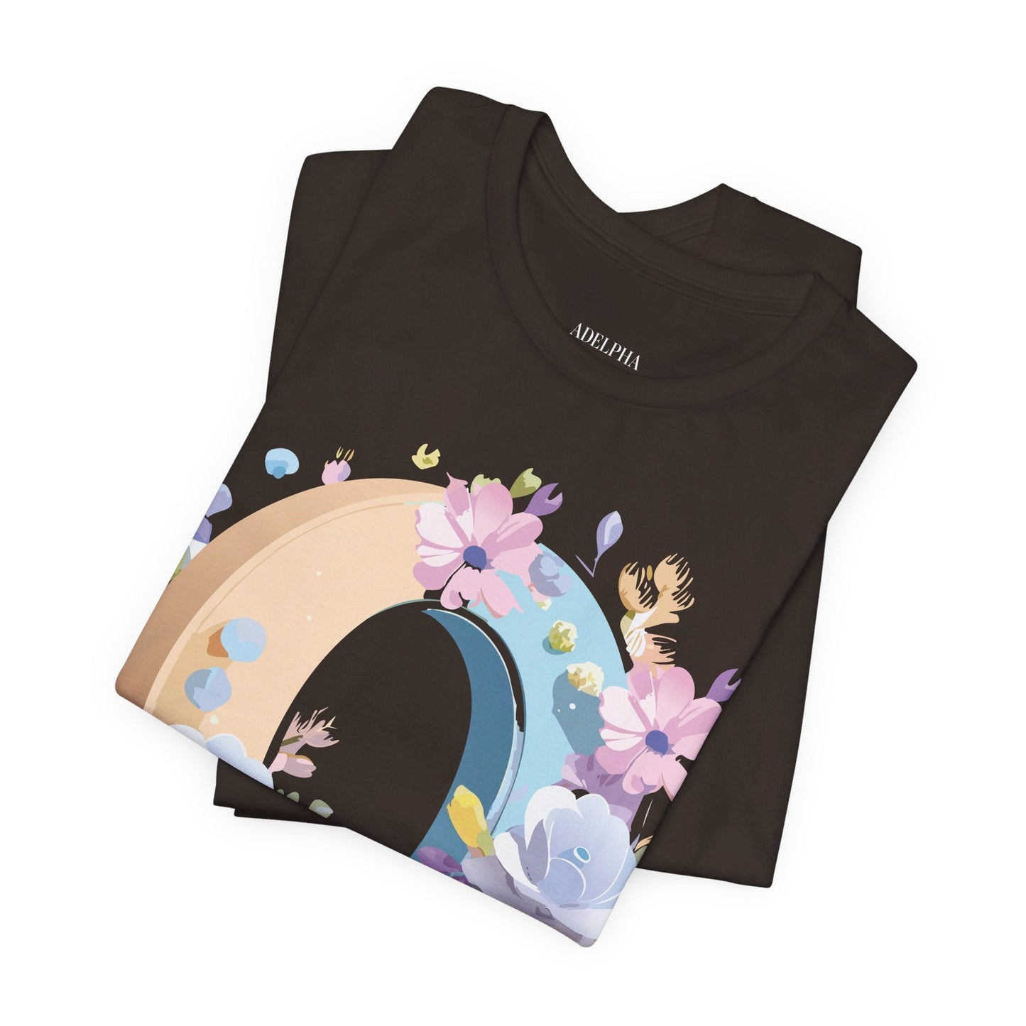 Letter O Unisex Graphic Tee With Vintage Inspired Art Jersey Short Sleeve