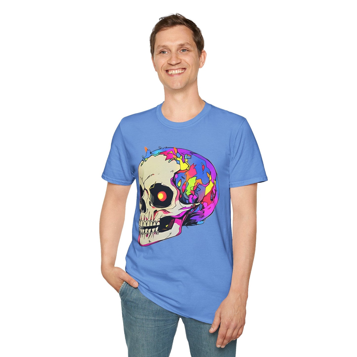 Skull Tee Shirt Unisex Skeleton Shirt Gildan Softstyle 64000 Short Sleeve Graphic Design