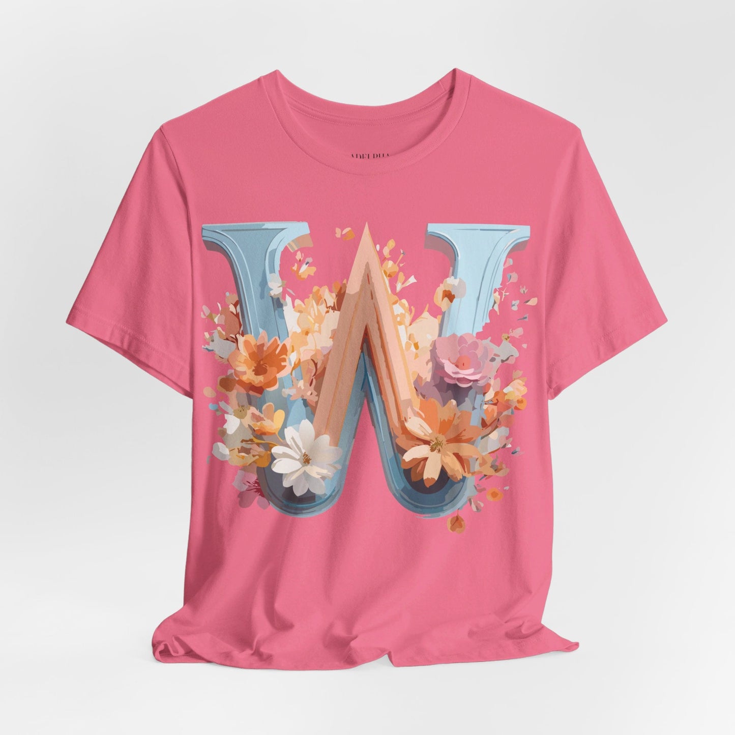 Letter W Shirt Unisex Graphic Tee Vintage Inspired Adelpha Art Design Short Sleeve