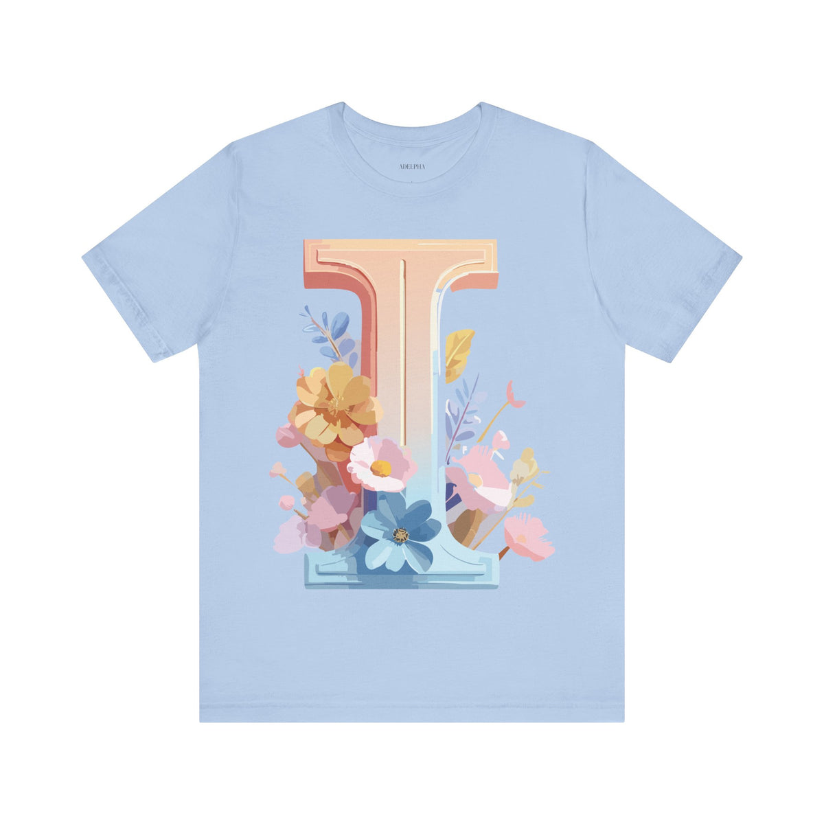 Letter I Graphic Unisex Cotton Bella+Canvas Tee with Art Letter Design