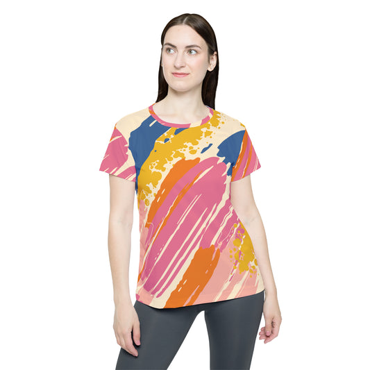 Poly Jersey Tee Shirt with abstract prints