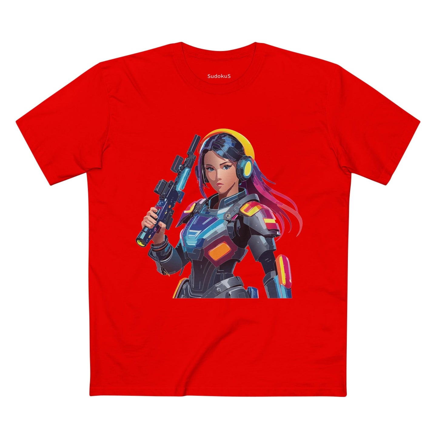 Army-woman Graphic Unisex 100 Cotton Staple Tee 20