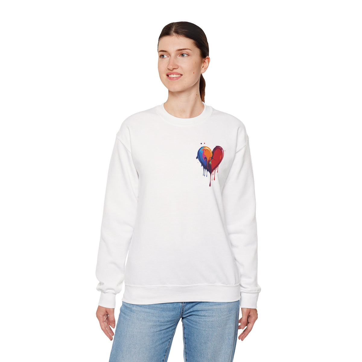 Small Bleeding Heart Sweatshirt, Small Heart Sweatshirt, Valentine's Day Sweatshirt, Heart Sweatshirt 117