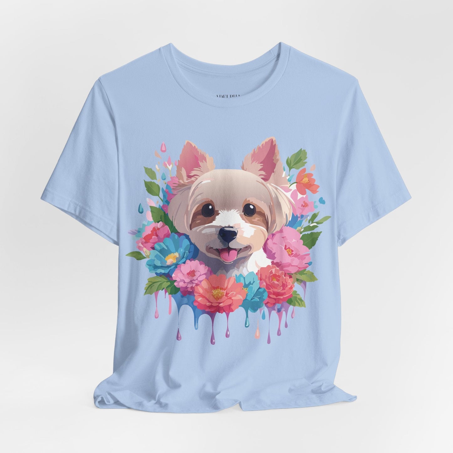 Unisex Graphic T Shirt With Original Adelpha Artwork Vintage Inspired Dog Design