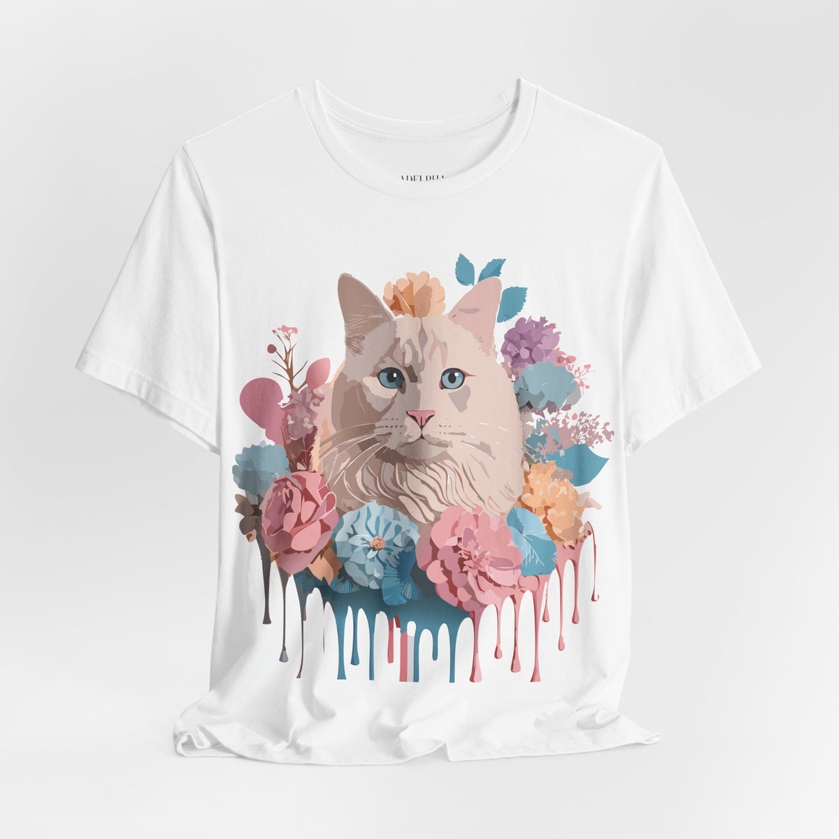 Cat Graphic Unisex Cotton Bella+Canvas Tee with Art Animal Design e200