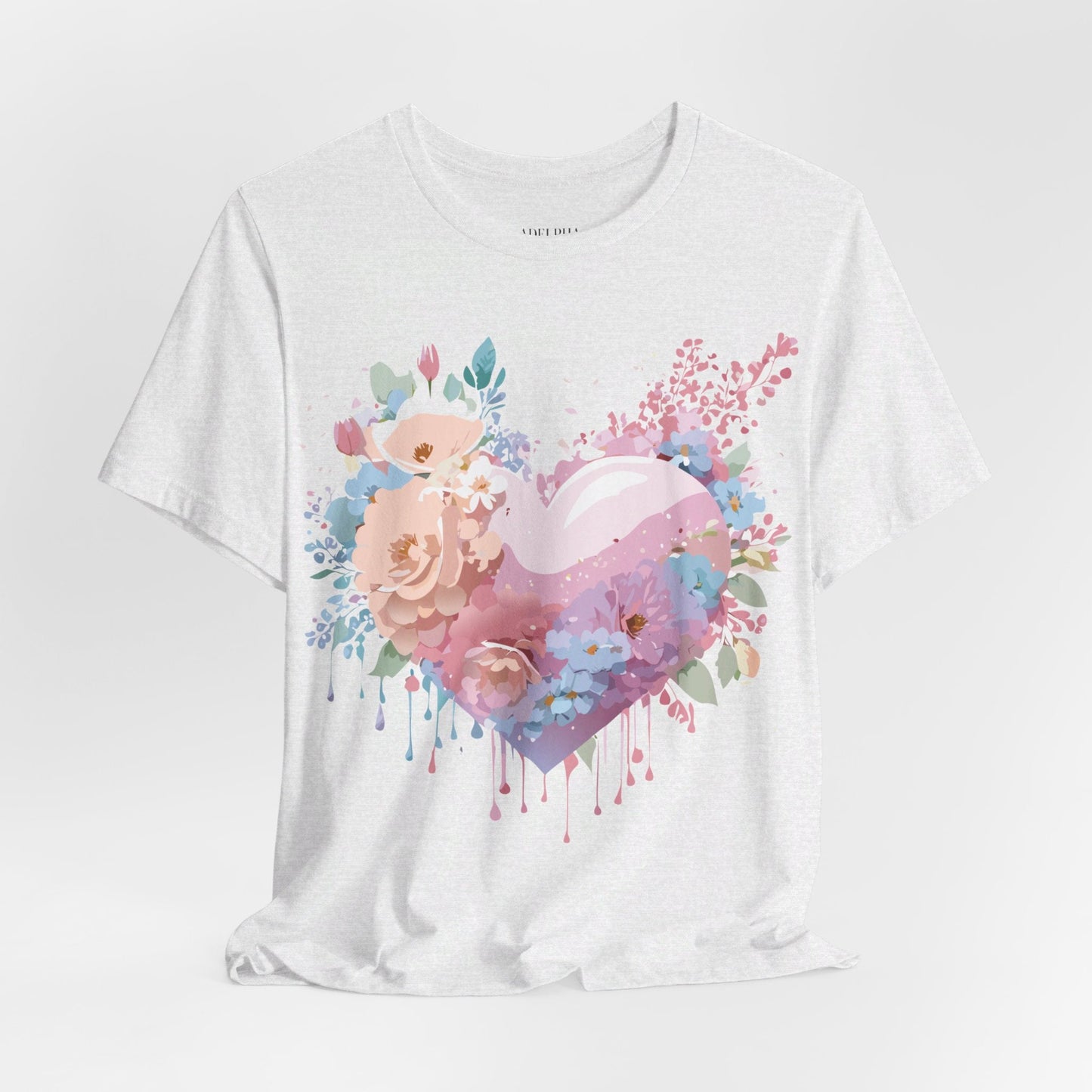 Valentine Day Graphic Unisex 100 Cotton Vintage Artwork with Love and Flower Design Tee 29