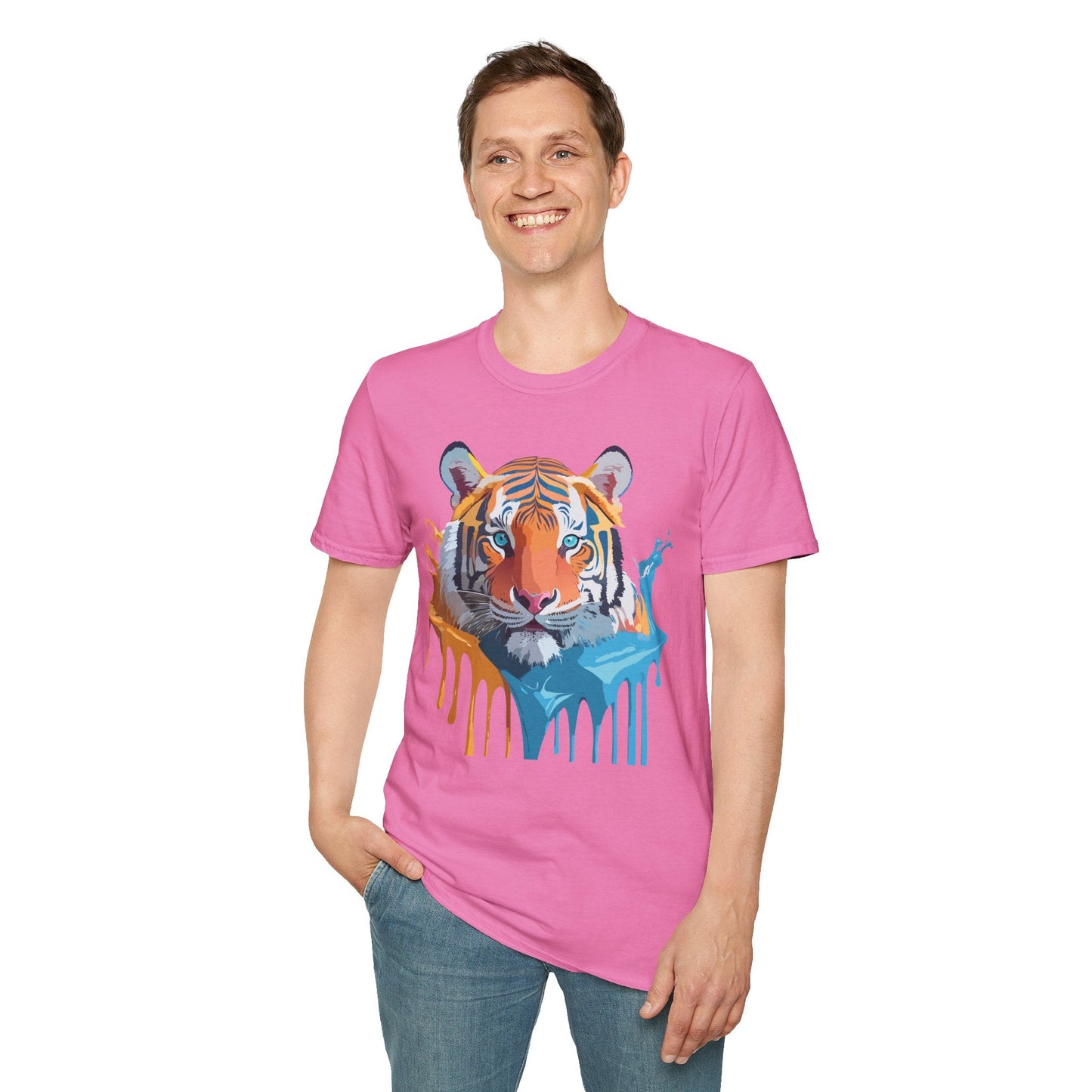 Tiger Shirt Unisex Animal Tee Ring Spun Cotton Gildan Softstyle Short Sleeve