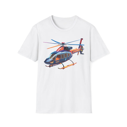 Chopper Helicopter Graphic T Shirt Unisex Softstyle Cotton Short Sleeve Artwork Design