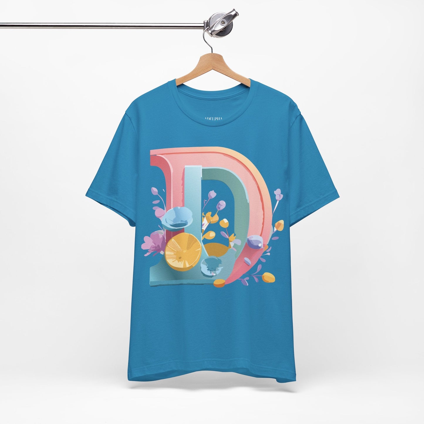 Letter D Shirt Unisex Jersey Graphic Tee From Adelpha With Vintage Inspired Artwork Short Sleeve