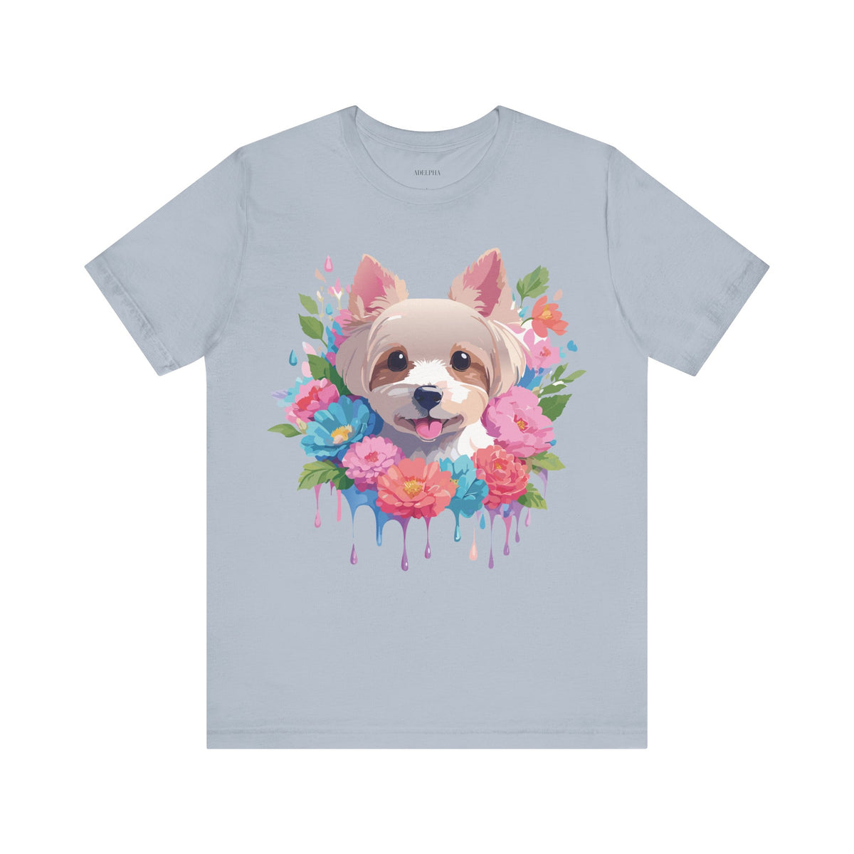 Dog Graphic Unisex Cotton Bella+Canvas Tee with Art Animal Design d10