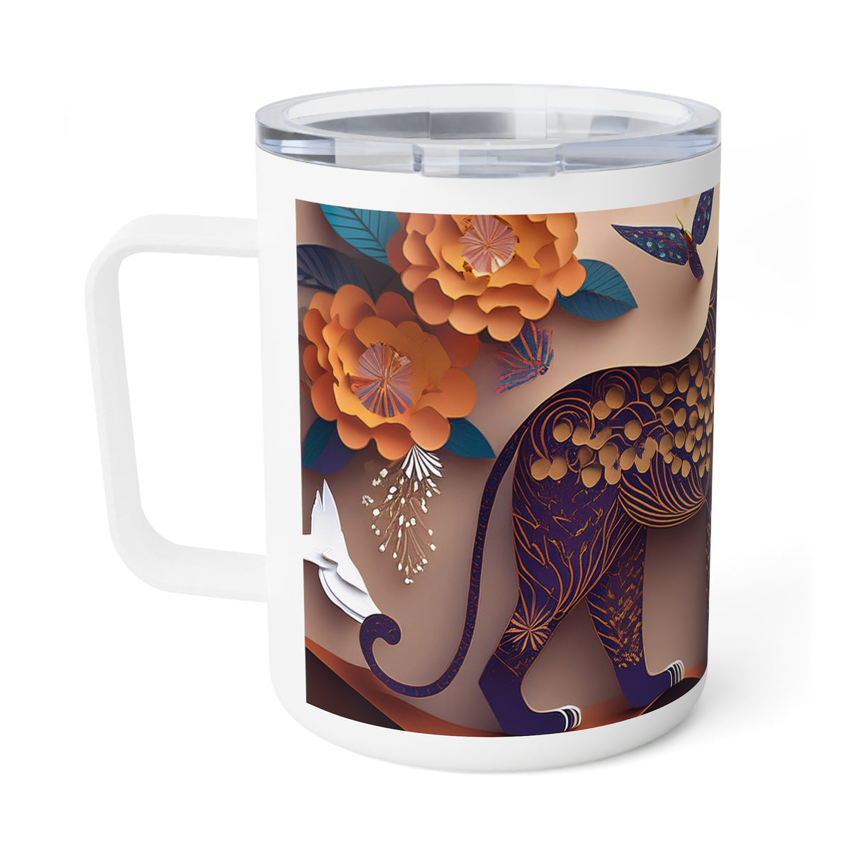 37 Art Design Insulated Coffee Mug Clear Lid 10oz Insulated Coffee Mug 10oz