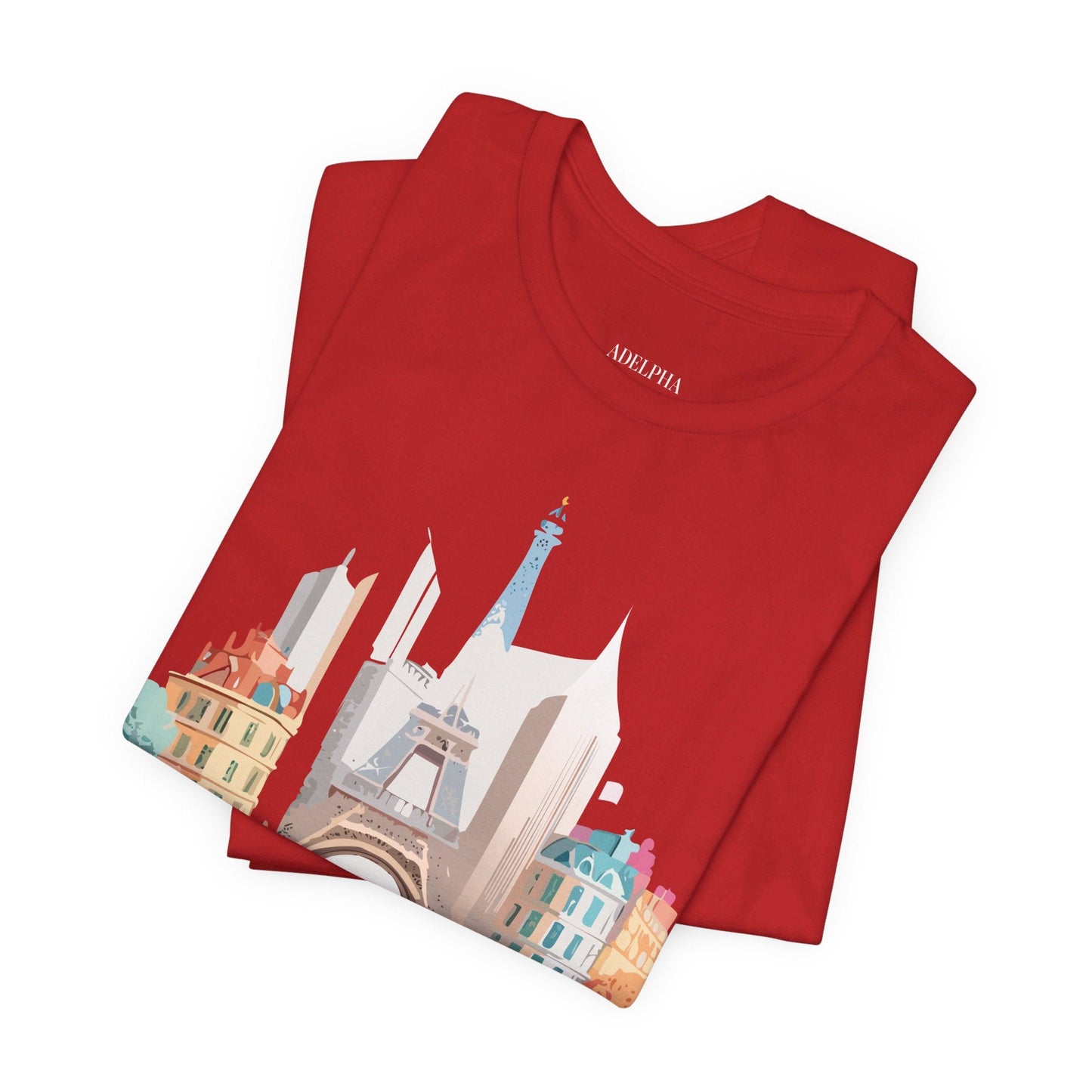 Paris Tourist Graphic Tee Unisex Jersey Short Sleeve Shirt by Adelpha Art Design Vintage Inspired