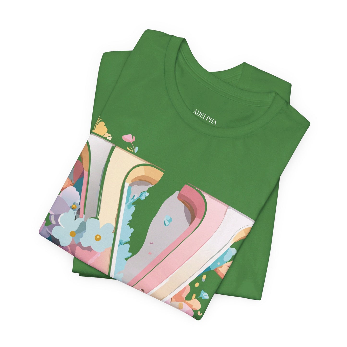 Letter V Shirt Graphic Tee Unisex Jersey Short Sleeve Vintage Inspired Adelpha Art Design