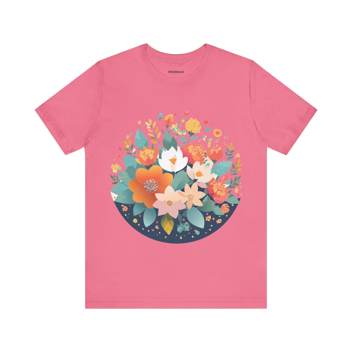 Floral Flowers Shirt Unisex Lightweight Breathable Jersey Tee Floral Pattern Short Sleeve