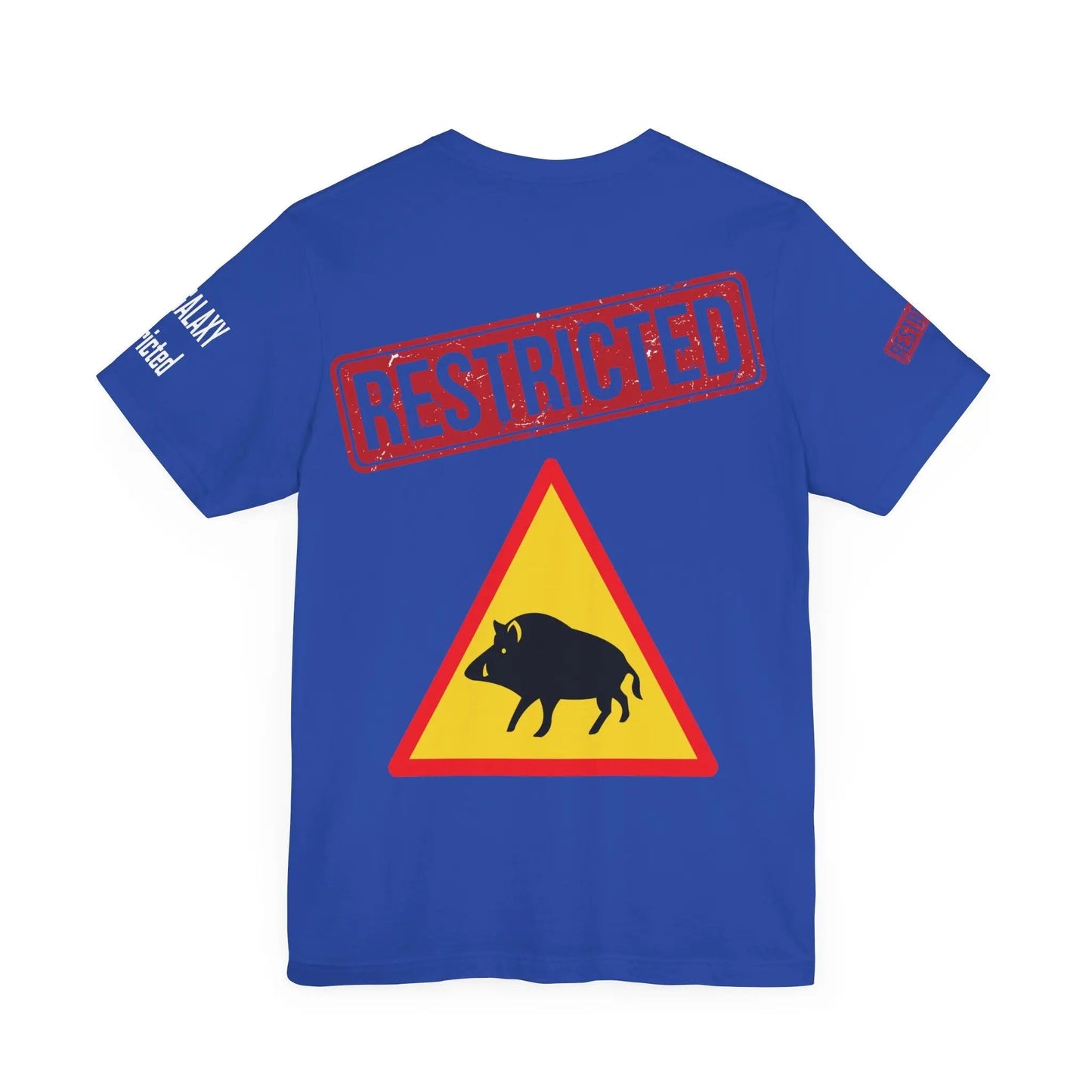 Tee Shirt With Red Stamp From Bad Galaxy Made To Order 100 Percent Cotton USA Printed With Eco Inks